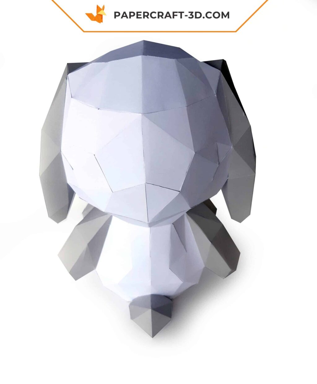 Papercraft conejo de Pascua peluche en origami 3D
