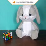 Papercraft coelhinho da Páscoa pelúcia em origami 3D