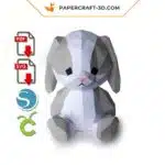 Papercraft Lapin de Pâques en origami papier 3D à imprimer soi-même
