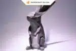 Papercraft Lapin Debout en Origami Papier 3D DIY, weergave 3