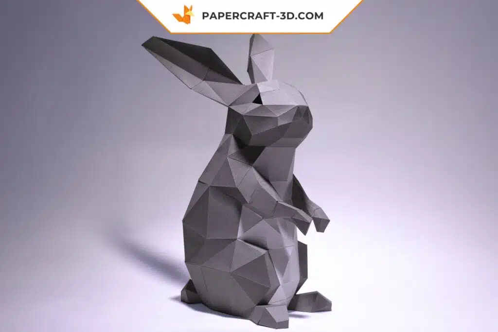 Papercraft Lapin Debout en Origami Papier 3D DIY