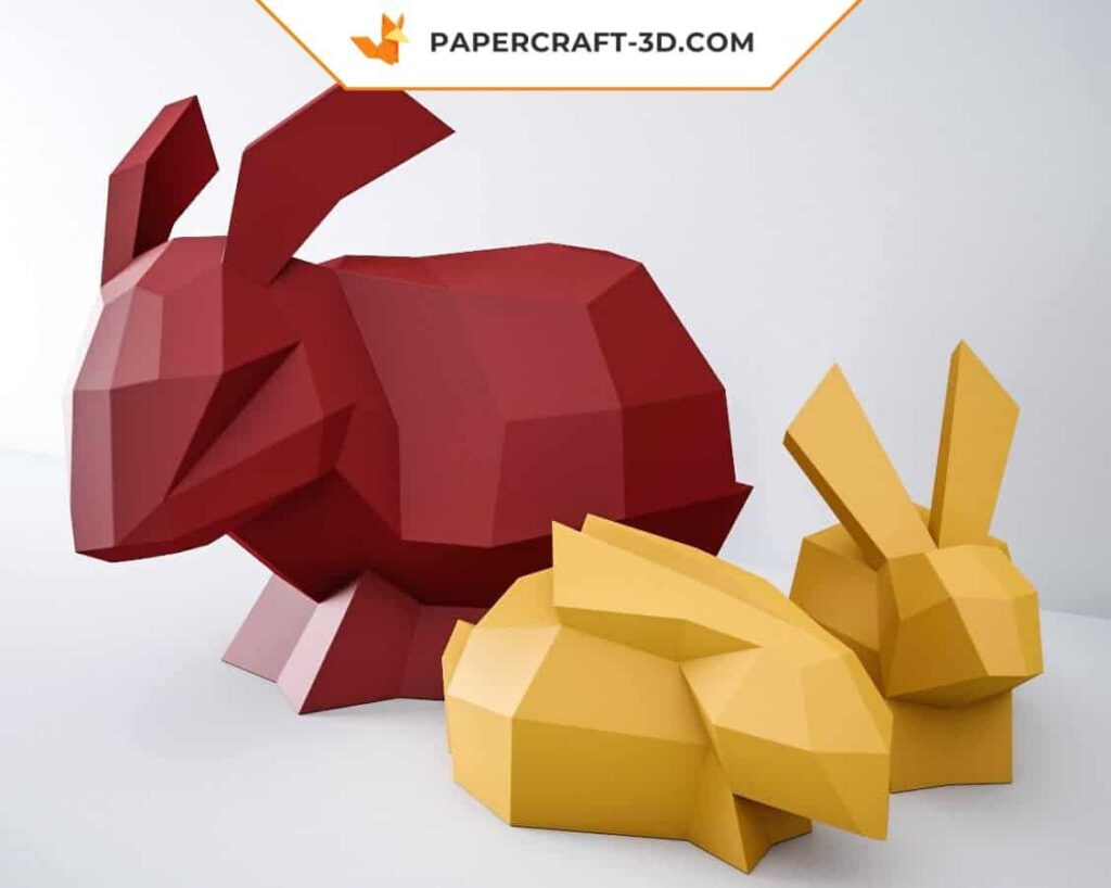 Papercraft Hase als 3D-Origami