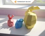Papercraft rabbit in 3D origami