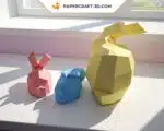 Papercraft lapin : kit de sculpture origami en papier 3D, weergave 3