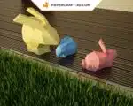 Papercraft lapin : kit de sculpture origami en papier 3D, weergave 4