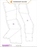 Papercraft rabbit in 3D origami