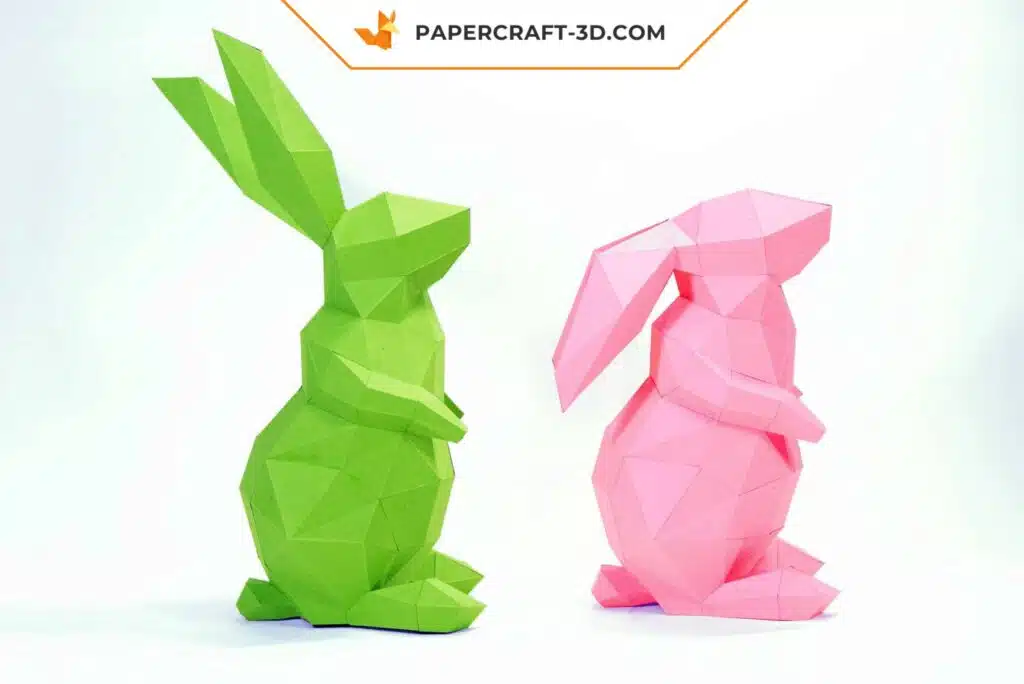 Papercraft di coniglio in origami 3D