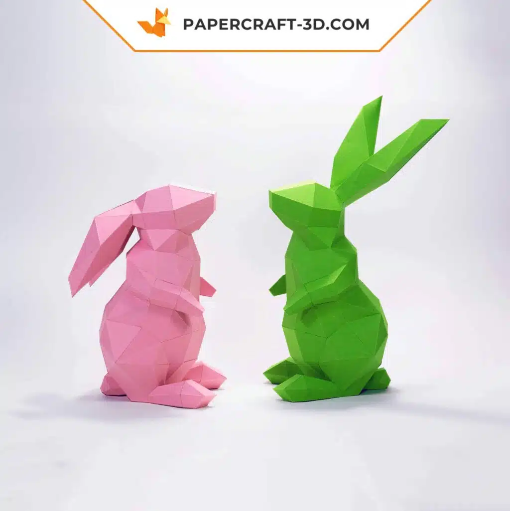 Papercraft di coniglio in origami 3D