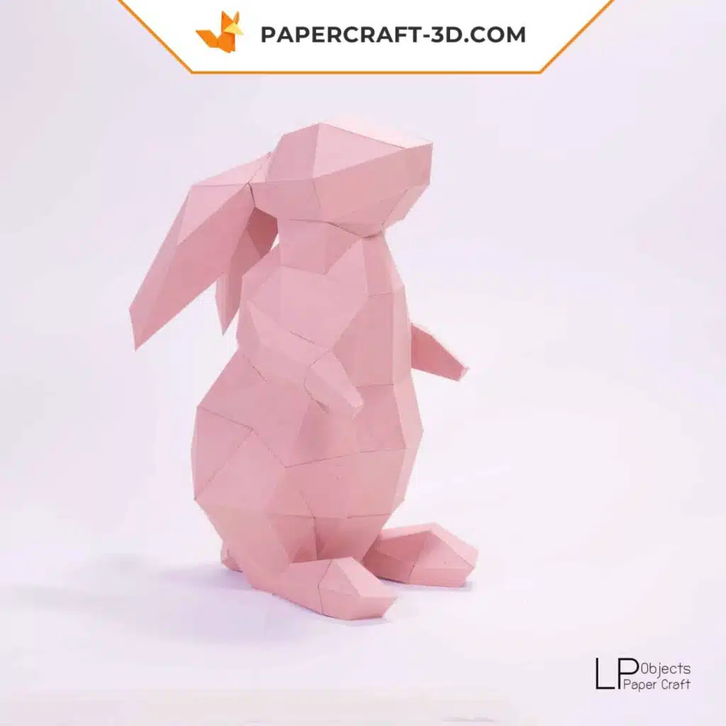 Papercraft di coniglio in origami 3D