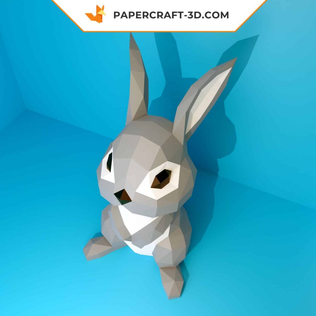 3D Origami Rabbit Papercraft
