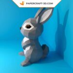 Papercraft rabbit in 3D origami