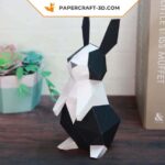 Papercraft rabbit in 3D origami