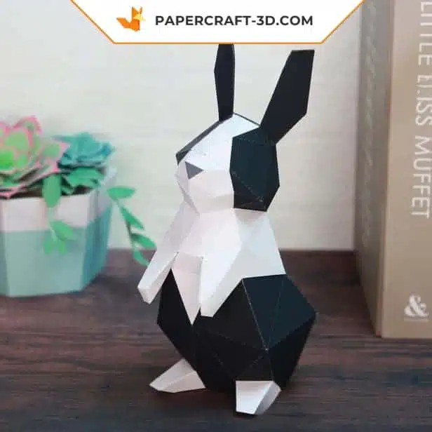 Papercraft Lapin : patron numérique DIY pour créer votre adorable ami en origami papier 3D, weergave 2