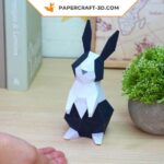 Papercraft rabbit in 3D origami
