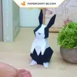 Papercraft Lapin : patron numérique DIY pour créer votre adorable ami en origami papier 3D, weergave 3