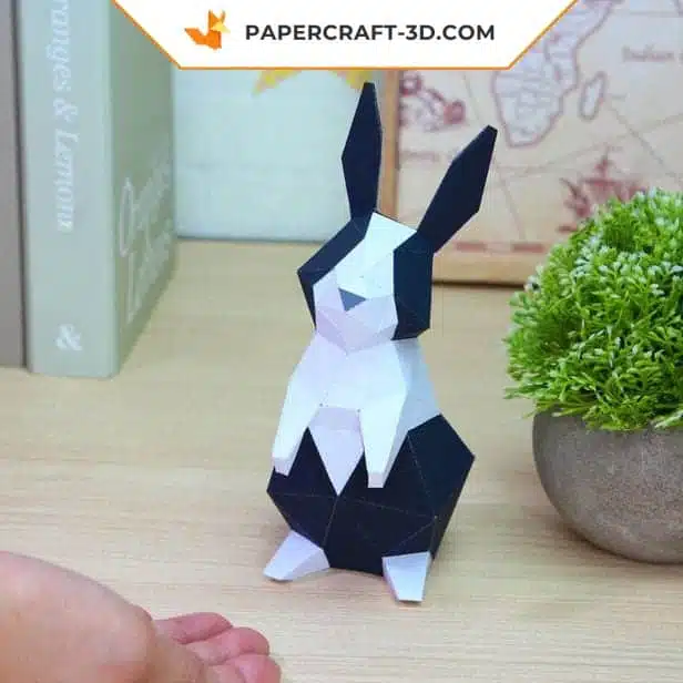 Papercraft Lapin : patron numérique DIY pour créer votre adorable ami en origami papier 3D, weergave 3