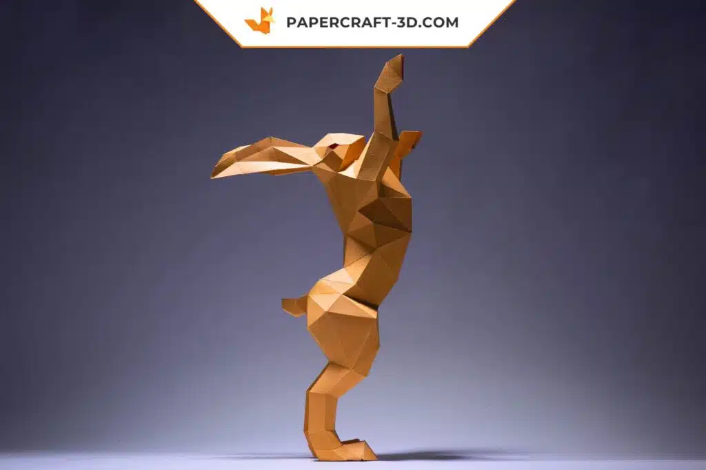 Papercraft combate de conejos en origami 3D