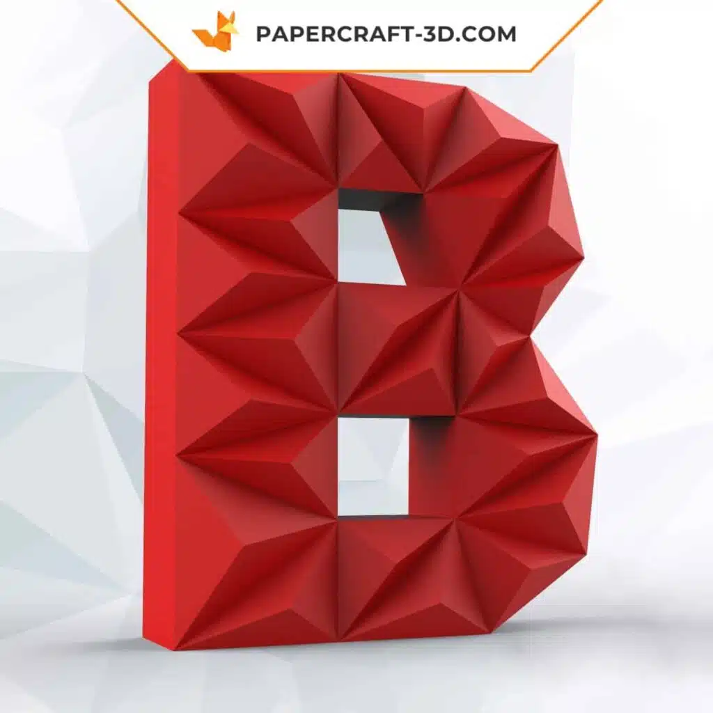 Papercraft de lettre B en origami