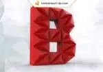 Papercraft lettre B origami papier 3D DIY pepakura basse poly, weergave 2