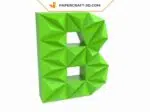 Papercraft lettre B origami papier 3D DIY pepakura basse poly, weergave 4