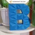 Papercraft lettre B origami papier 3D DIY pepakura basse poly