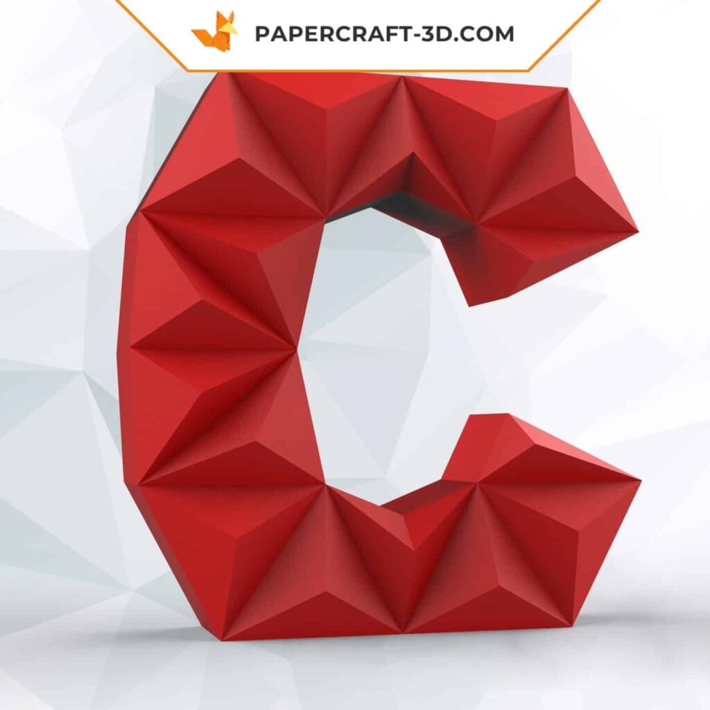 Papercraft letter C in 3D origami Papercraft letter C in 3D origami