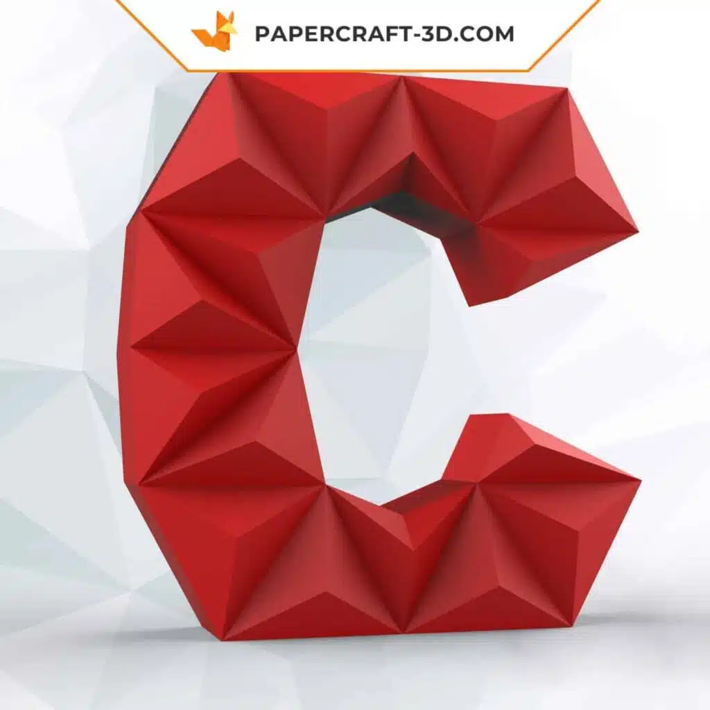 Papercraft Buchstabe C aus Origami