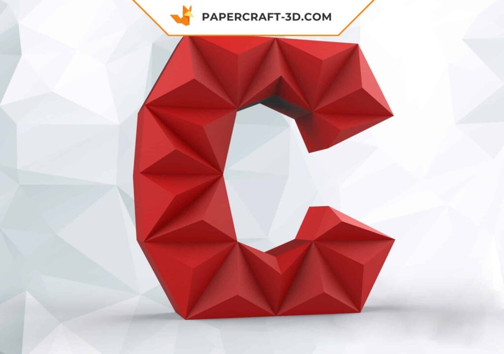 Origami papercraft letter C