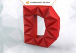 Papercraft letter D in 3D origami