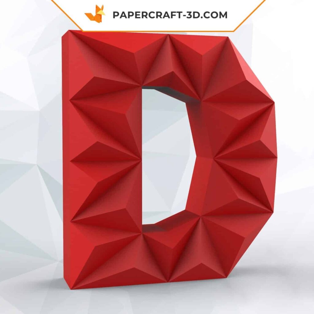 Papercraft letter D in 3D origami