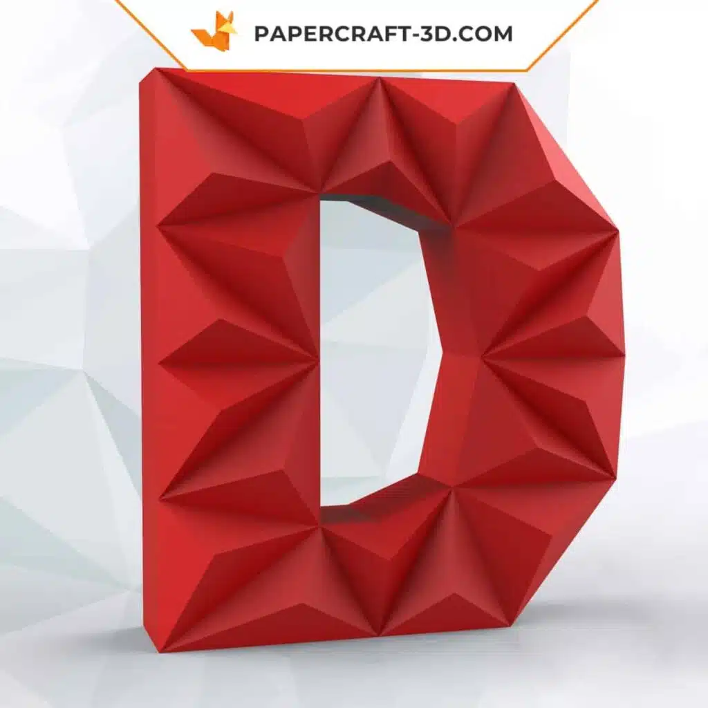 Papercraft Buchstabe D als 3D-Origami