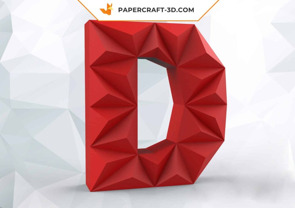 Papercraft letra D en origami 3D