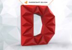 Papercraft letter D in 3D origami