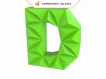 Papercraft letter D in 3D origami