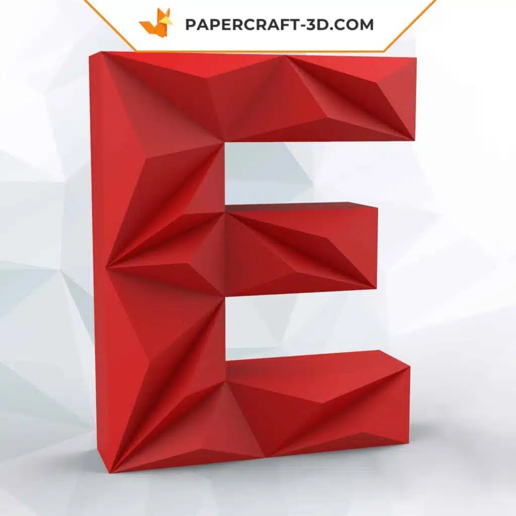 Papercraft Buchstabe E als 3D-Origami