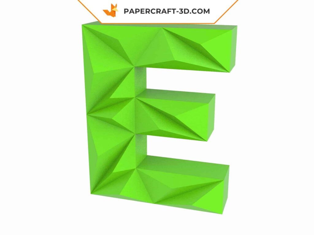 3D Origami Papercraft Letter E