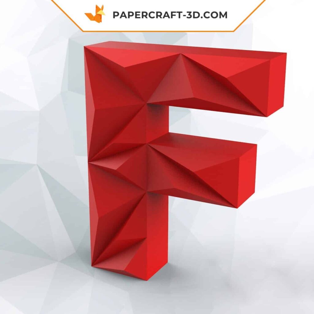 Papercraft lettre F en origami 3D