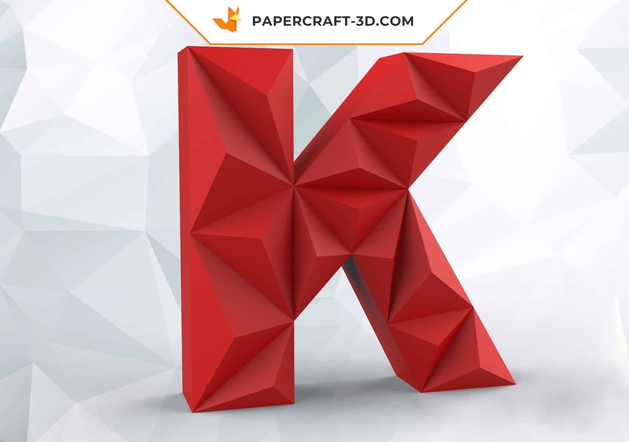 Papercraft letter K in 3D origami Papercraft letter K in 3D origami