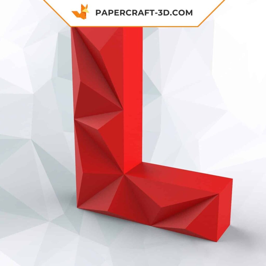 Papercraft da letra L em origami 3D