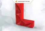 Papercraft-Buchstabe L als Origami, Detail