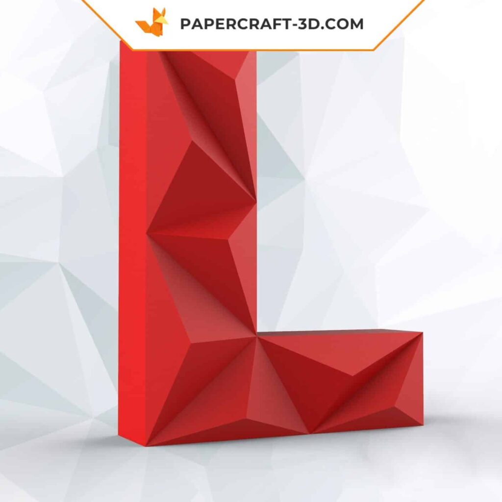 Papercraft da letra L em origami 3D