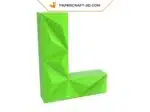 Papercraft-Buchstabe L als Origami, 3D-Modell