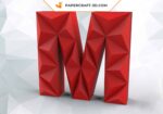 Papercraft lettre M en origami 3D