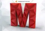 Papercraft lettre M origami papier 3D DIY basse polygone