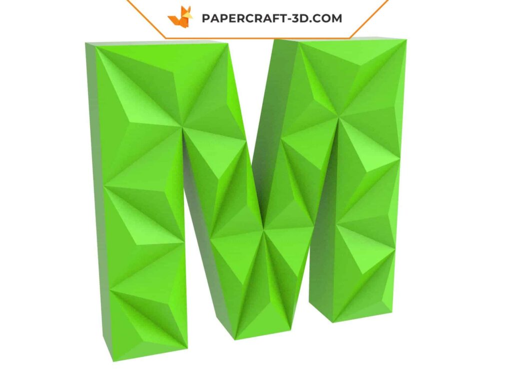 Papercraft lettre M en origami 3D