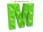 Papercraft lettre M origami papier 3D DIY basse polygone, weergave 3