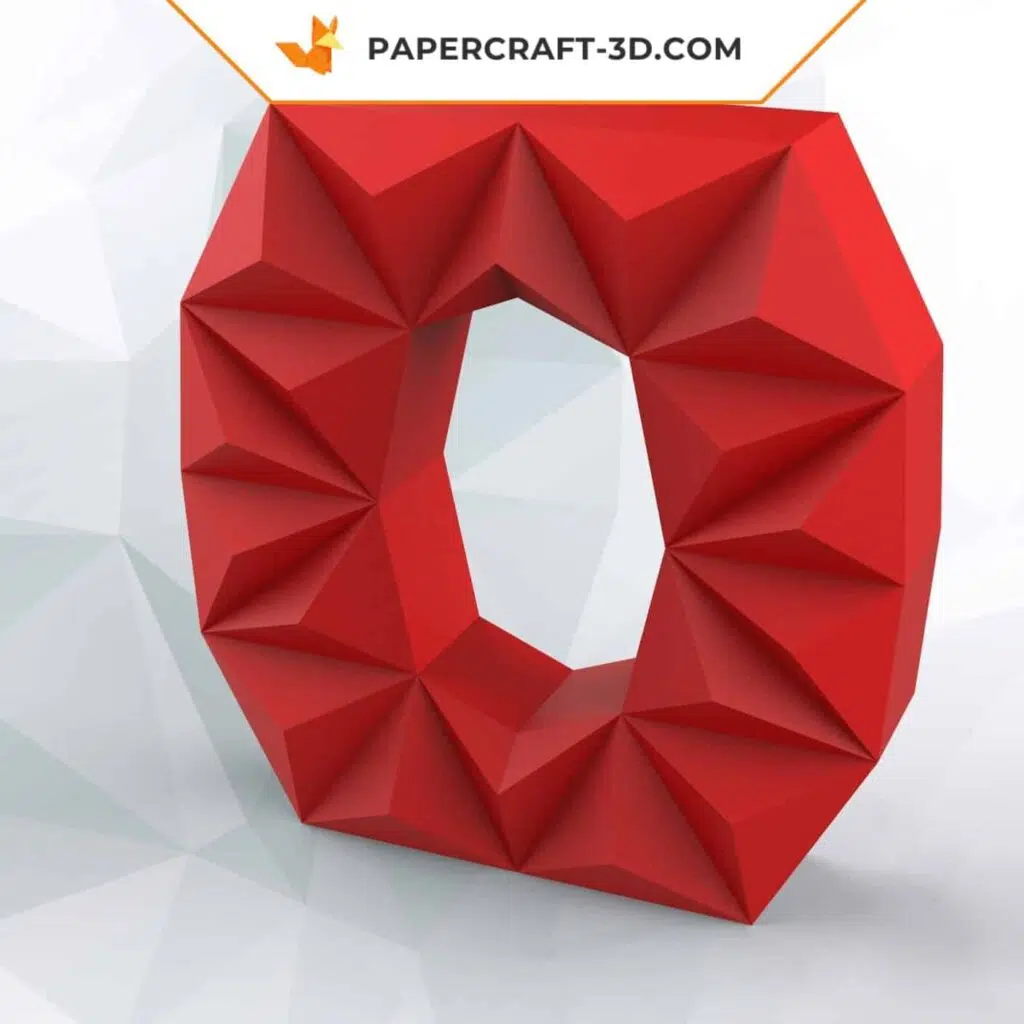 Papercraft lettre O en origami 3D