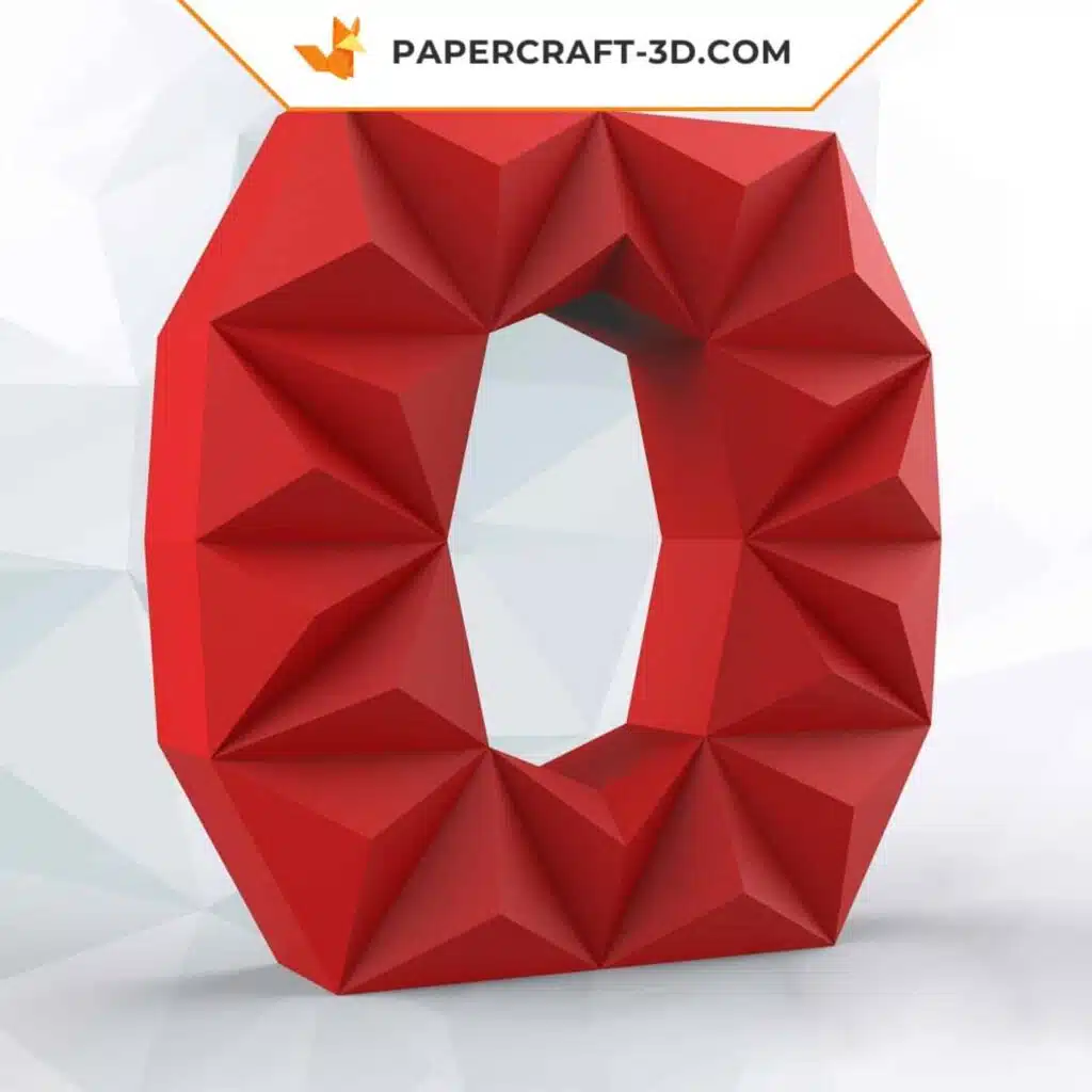 Papercraft Buchstabe O als 3D-Origami