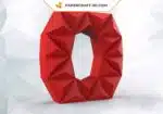Papercraft lettre O en origami papier 3D DIY low poly