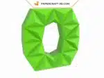 Papercraft lettre O en origami papier 3D DIY low poly, weergave 3